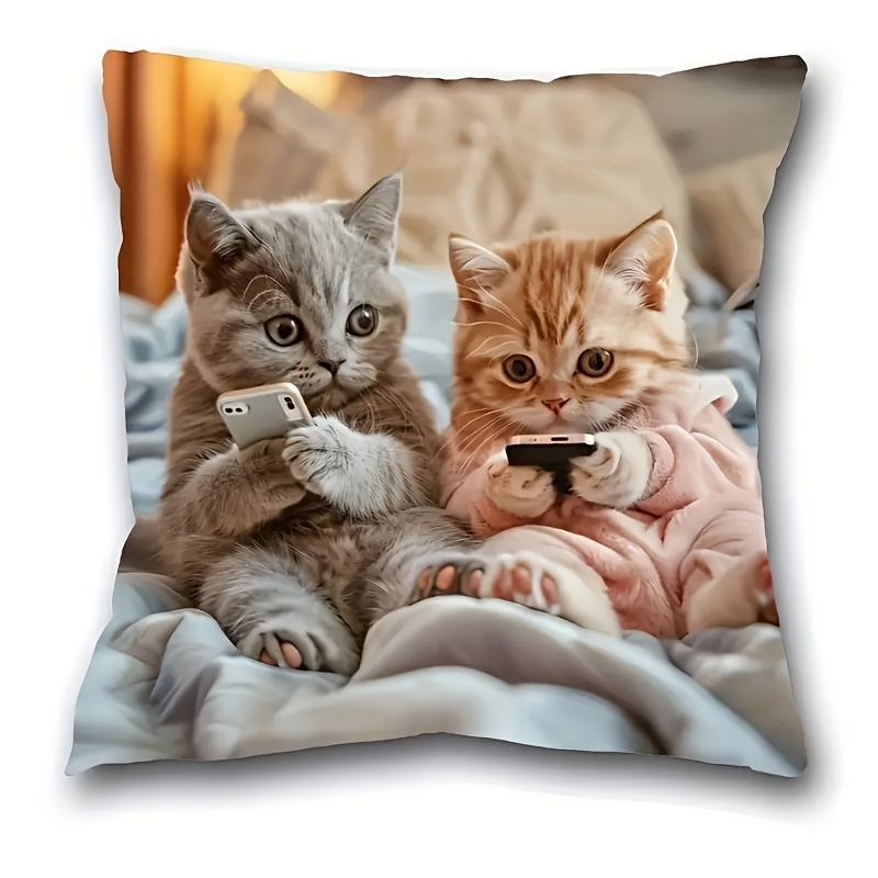 Luxury Bags For Kids - Pillow Covers 45x45 cm Square Cat