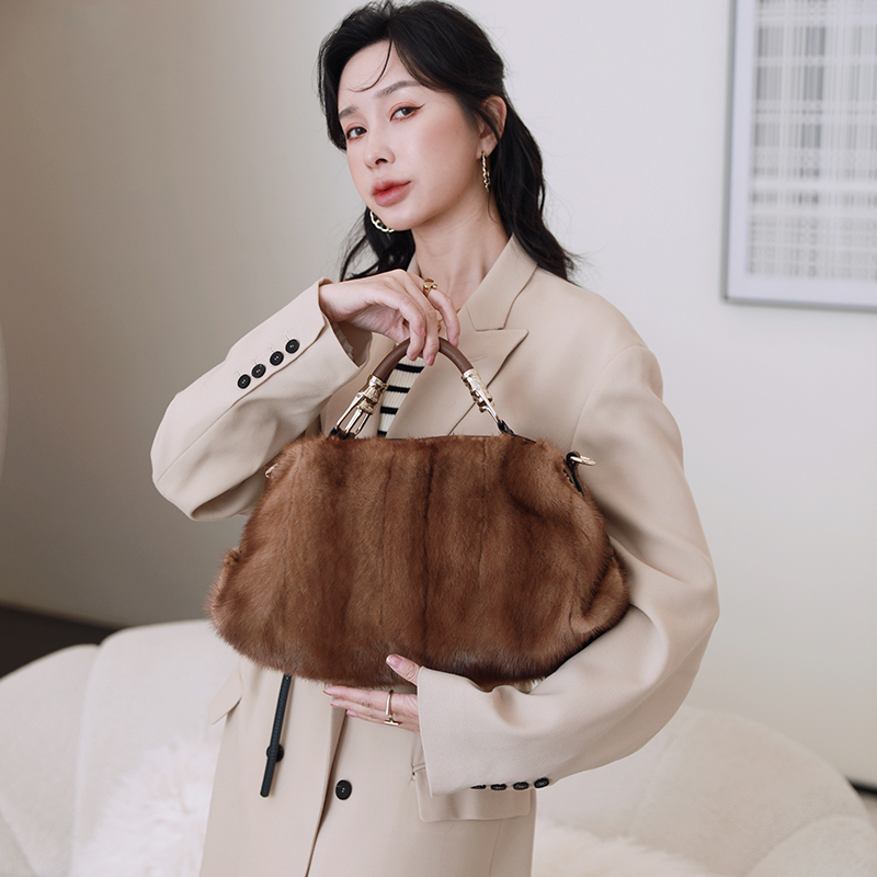 Luxury Bags England - KAISHIN Luxury Womens Full-pelt Mink Fur