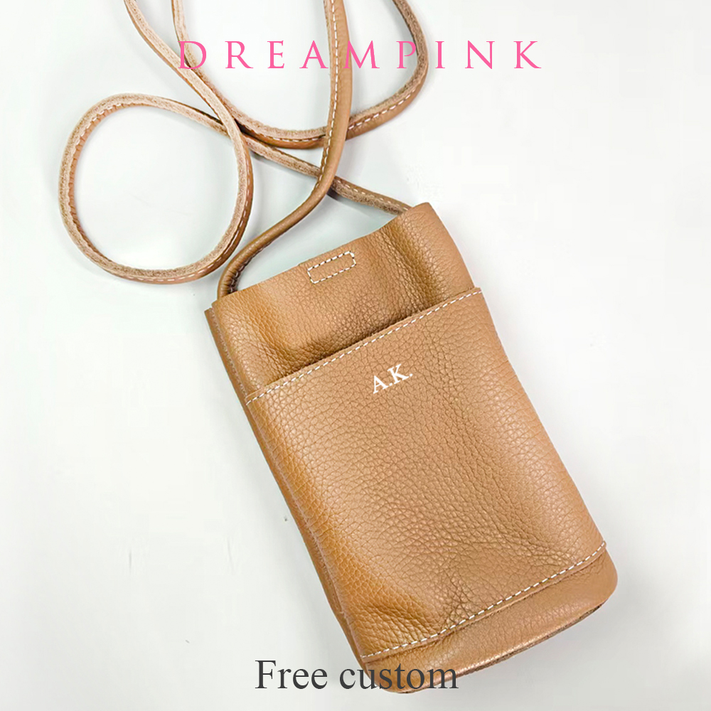 Luxury Bags Name For Women - Personalize Letters Cowhide Women Phone Bag