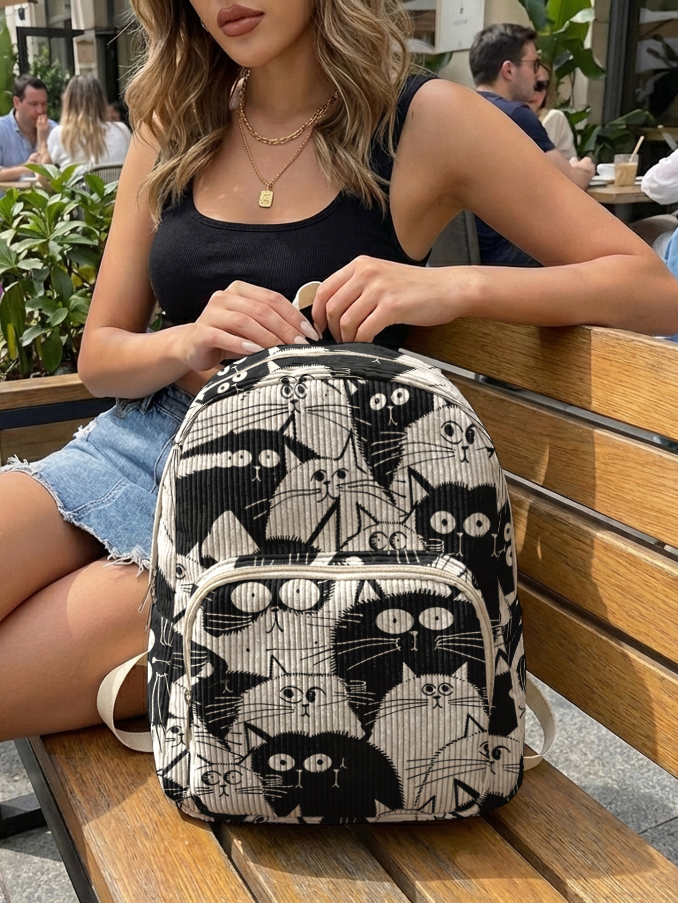 Black & White Cartoon Cats All – Luxury Bags White Bewertung und Preis