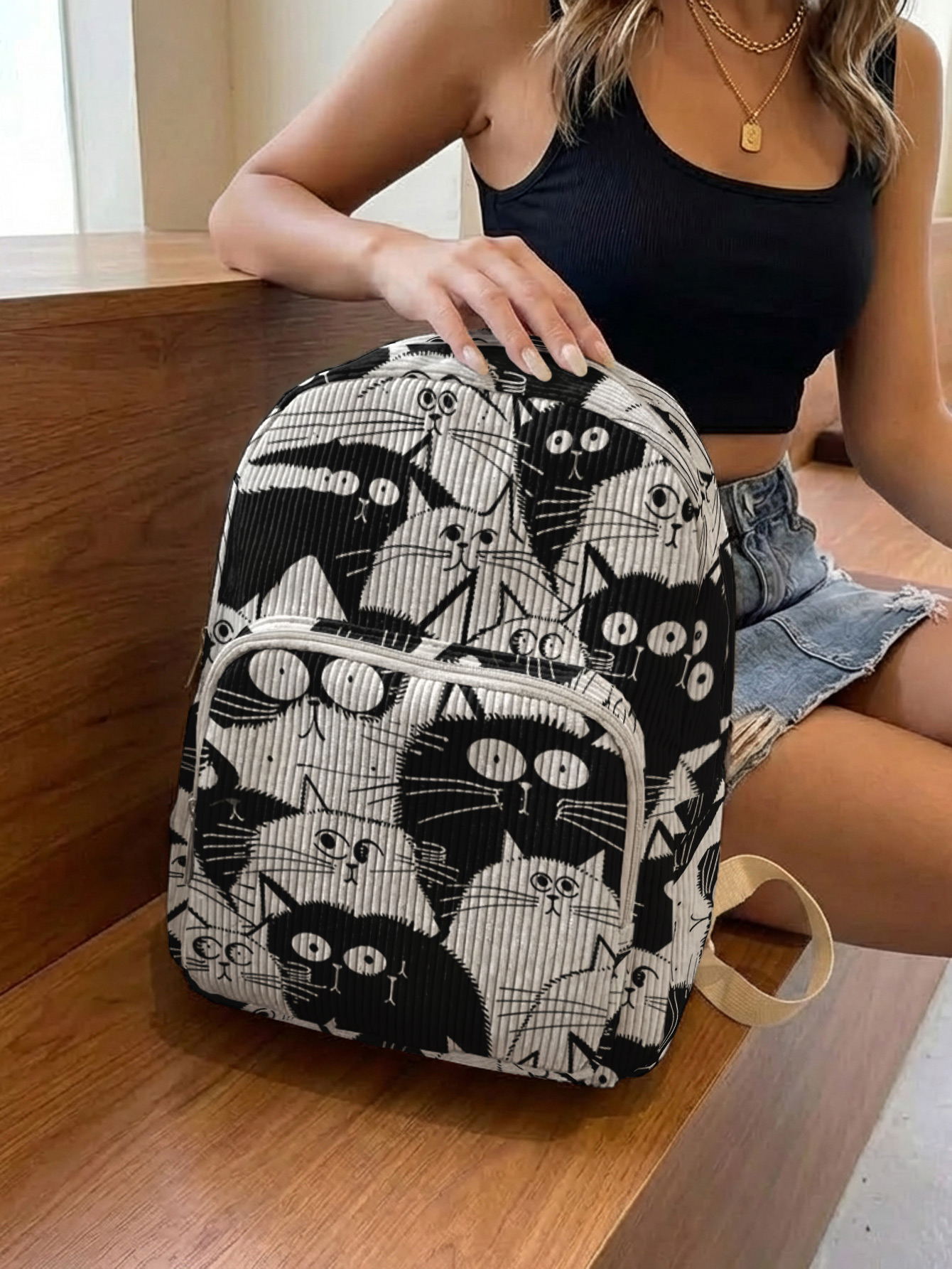 Black & White Cartoon Cats All – Luxury Bags White Bewertung und Preis