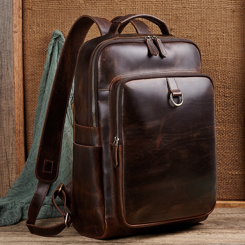 Men's Top Grain Waxed Leather  – Genuine Leather Backpack Bewertung und Preis
