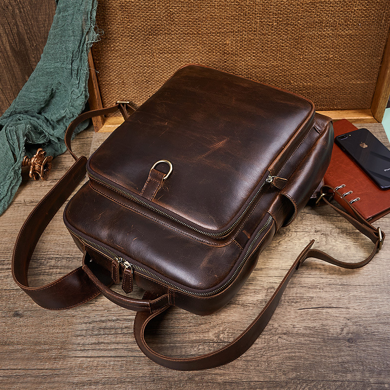 Men's Top Grain Waxed Leather  – Genuine Leather Backpack Bewertung und Preis
