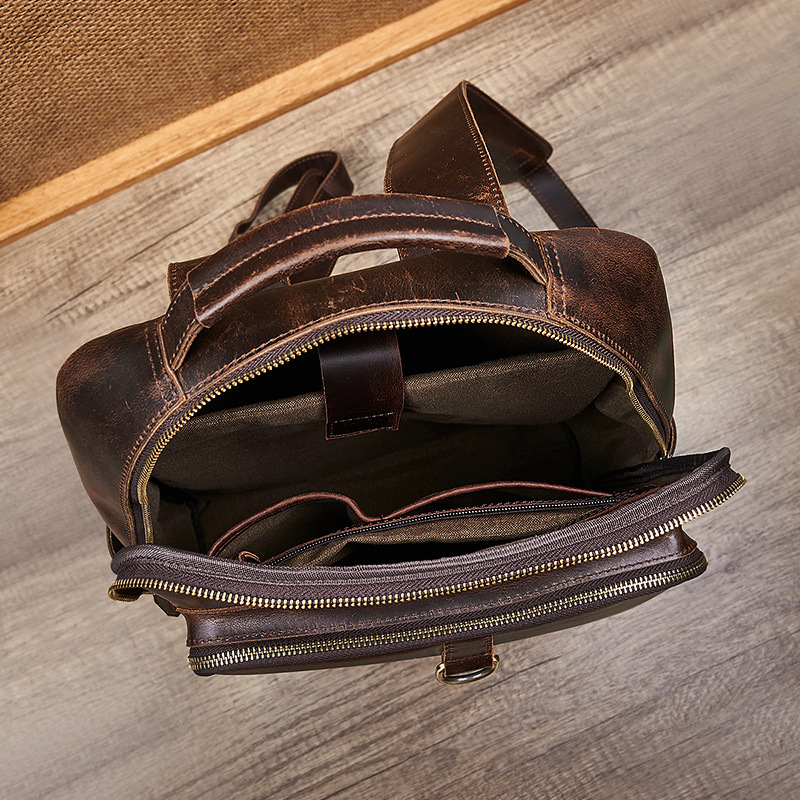 Men's Top Grain Waxed Leather  – Genuine Leather Backpack Bewertung und Preis