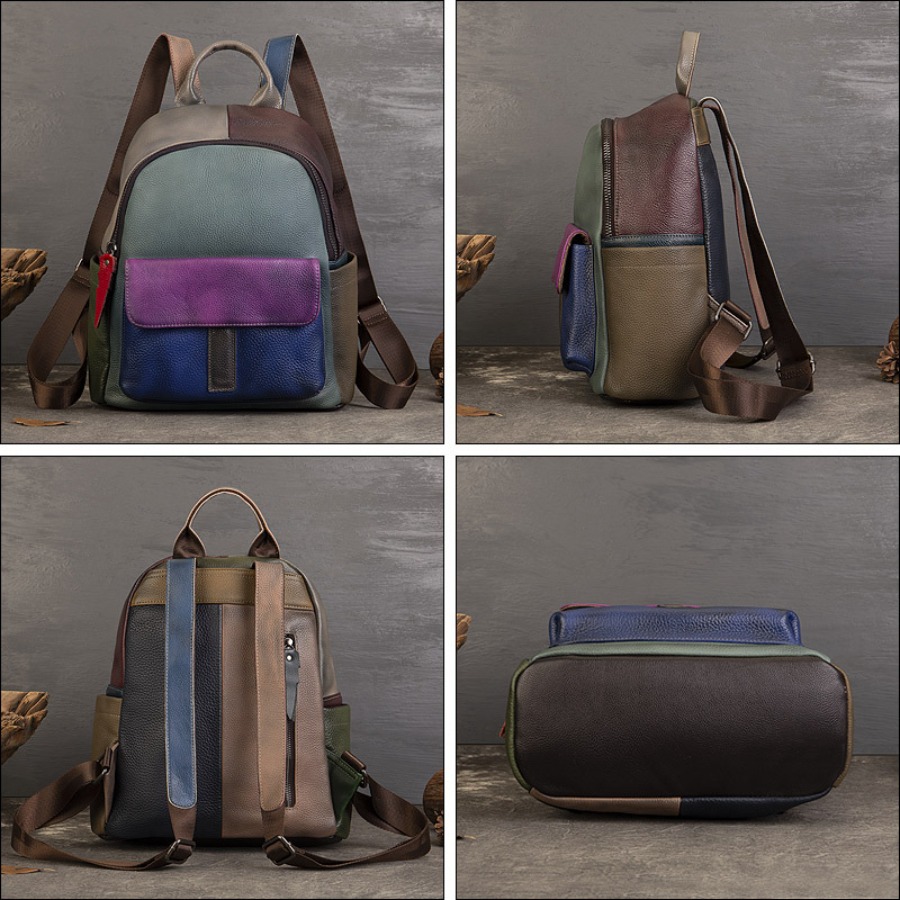 【New Arrival】 Vintage Color Bl – Genuine Leather Backpack Bewertung und Preis