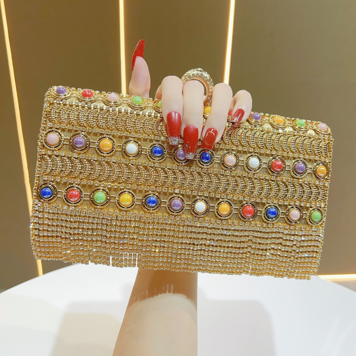 Luxury Rhinestone Tassel Gold  – Luxury Bags Europe Bewertung und Preis