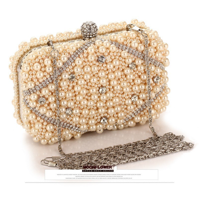 Luxury Crystals Beaded Pearl E – Luxury Bags White Bewertung und Preis