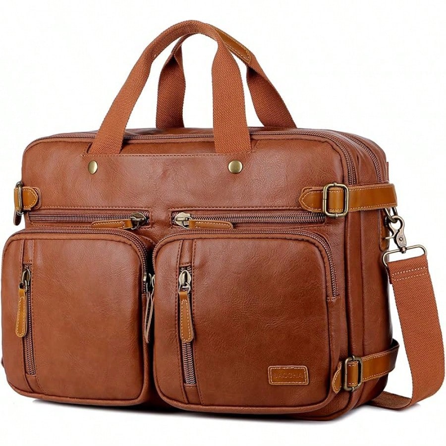Men Vegan Leather 17 Inch Hybr – Genuine Leather Backpack Bewertung und Preis