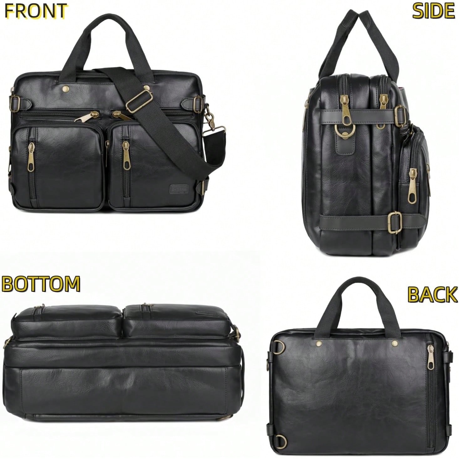 Men Vegan Leather 17 Inch Hybr – Genuine Leather Backpack Bewertung und Preis